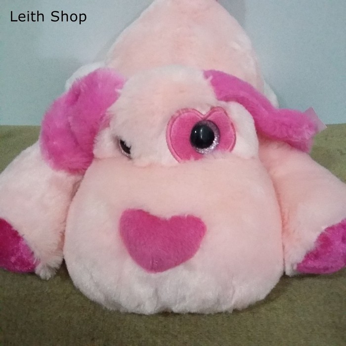 Boneka Dog Pink Cartoon Kartun Dogi Lying