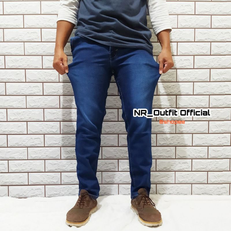 Celana Jeans Panjang Pria Slim Fit Skinny Cowok Stretch Melar 27-38 NR_Outfit Official COD