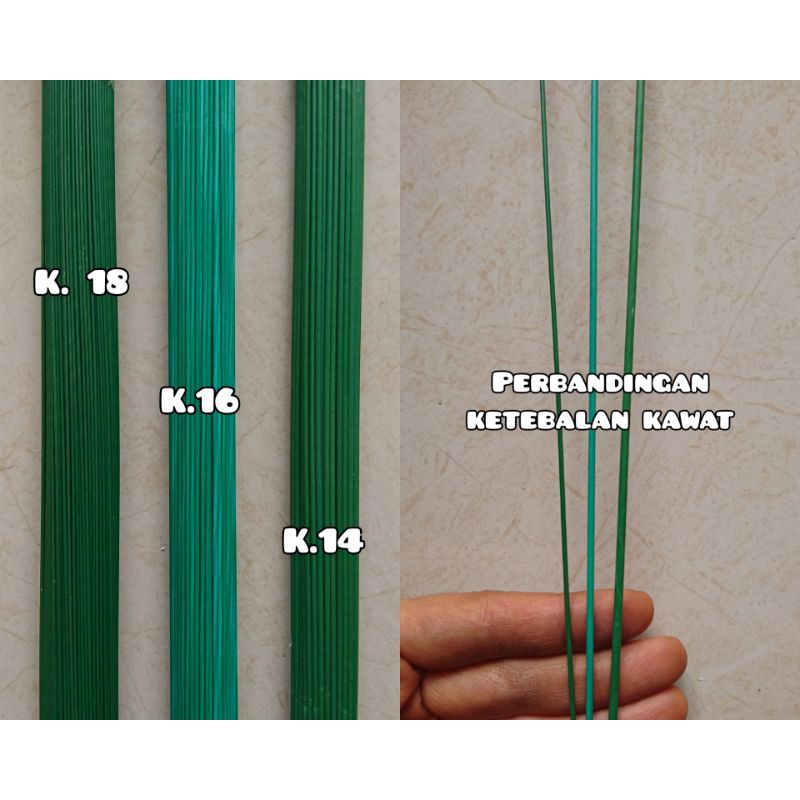 1 Ikat Kawat Batang Kawat Hijau Kawat Tangkai Bunga Kawat Bunga Hijau Kawat Florist Tangkai Kawat Ar