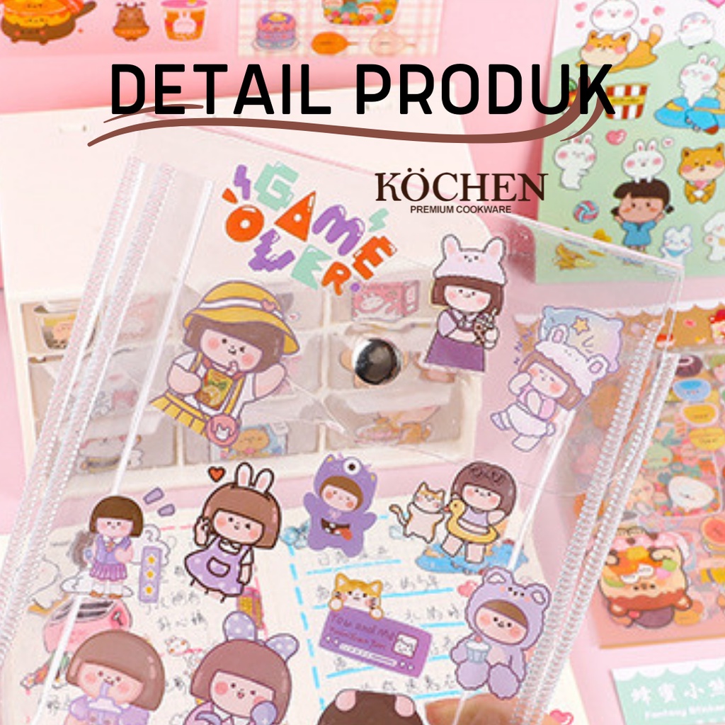 KOCHEN Sticker DIY 1 Set isi 4pcs Lucu Hiasan Dekorasi Planner Journal Cute Diary Scrapbook Decoration