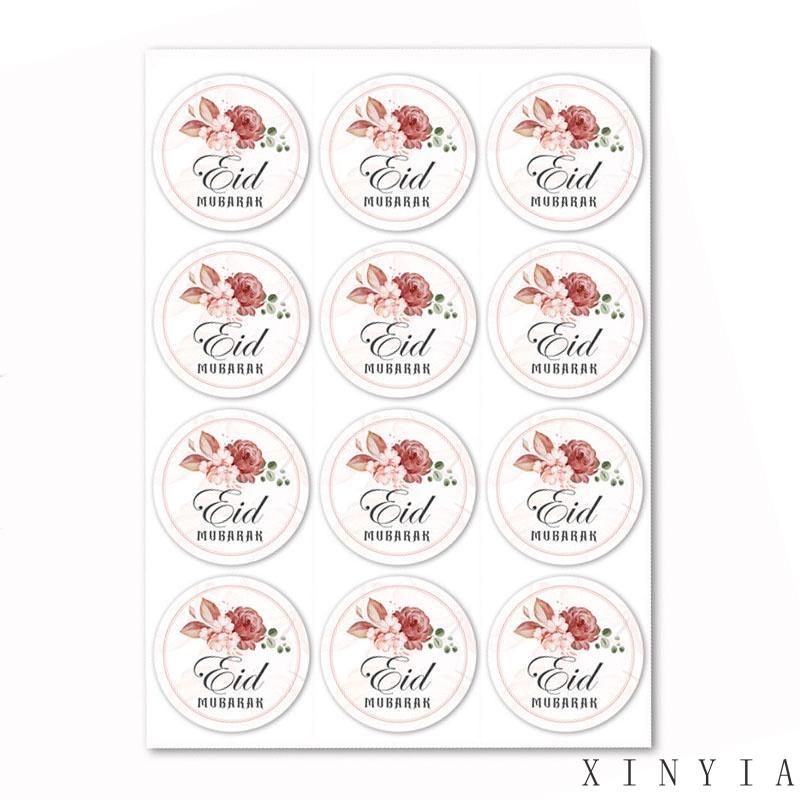 Xia.id Stiker Label Segel Motif Bunga Eid Al Fitr Untuk Dekorasi Hadiah