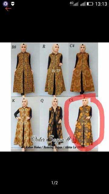 Long Cardi Etnik (kardigan Panjang) Motif Batik Solo Ori