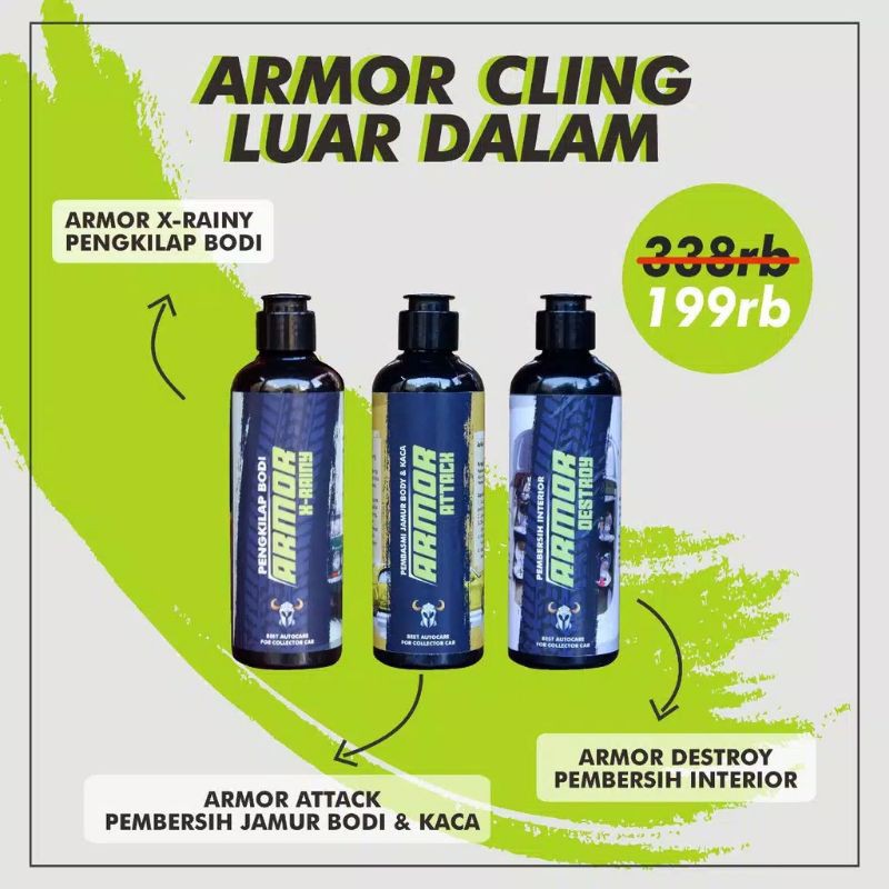 PENGKILAP, PEMBERSIH JAMUR BODY DAN KACA MOBIL, PEMBERSIH INTERIOR - PAKET CLING LUAR DALAM