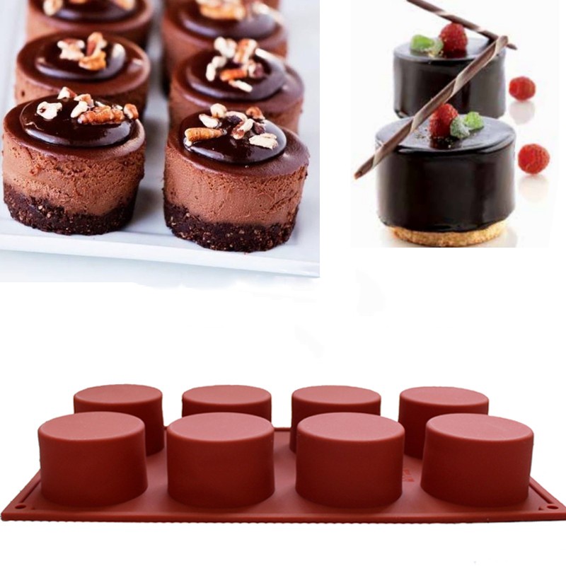 Cetakan Es Puding Coklat Cupcake Silikon 8 Lubang Silicone Cake Mold