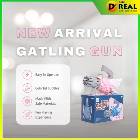 Mainan anak Bubble Gun Gutling Gun Bubble Elektrik Pistol Gun Cairan Sabun Balon Gelembung Busa