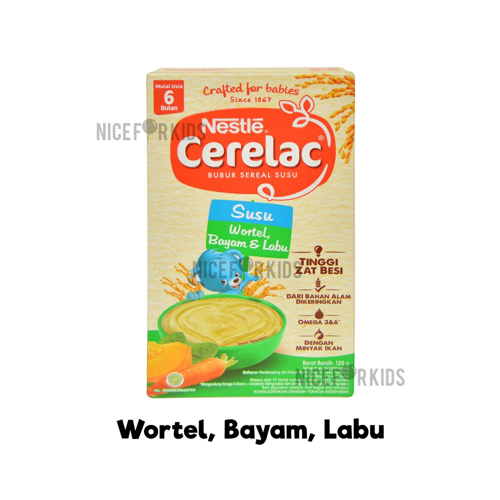 Nestle Cerelac Bubur Sereal Susu Usia 6+ Kemasan 120gr Bubur Instan / Bubur Mpasi