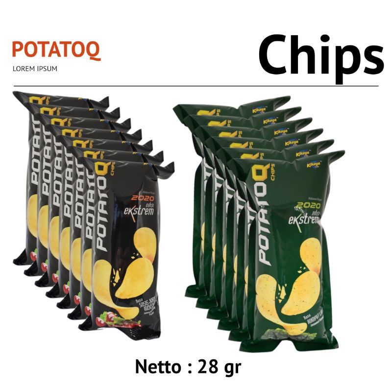 

Potato Q Chips Makanan Ringan Kripik Kentang Halal MUI - 28gr