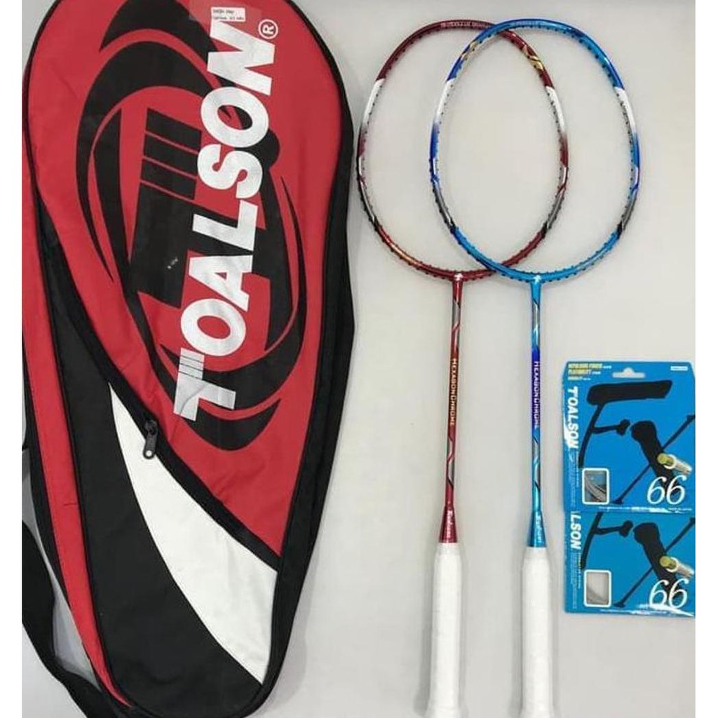 LJA Raket Toalson Hexagon Chrome TasSenar Raket Badminton Toalson Ori