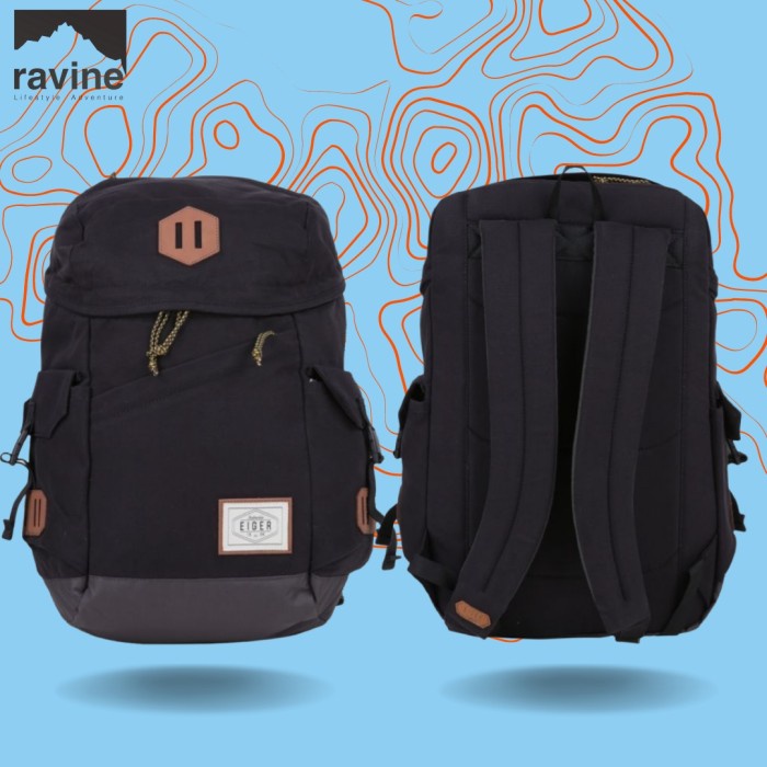 EIGER1989 TAS RANSEL LS DIARIO CANVAS 24L BACKPACK BLACK - 352001