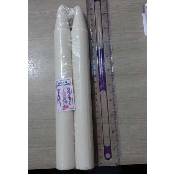 Per Pack Lilin Putih Panjang 23 cm Diameter 2,5 cm isi 12 Pasang (24 Batang) Murah Cap Naga Surya