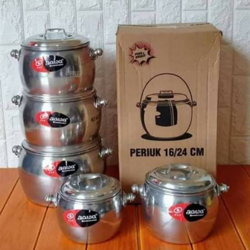 Maspion Periuk Set 16cm 18cm 20cm 22cm 24cm 1 set isi 5pcs Aluminium