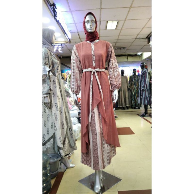 gamis /dress prada crepe premium/wearing klambi