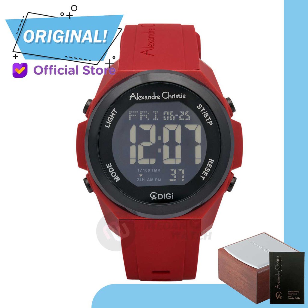 Jam Tangan Pria Digital Alexandre Christie 9342MH AC9342 AC 9342 MH 9342 MHRIGBARE Original Garansi 