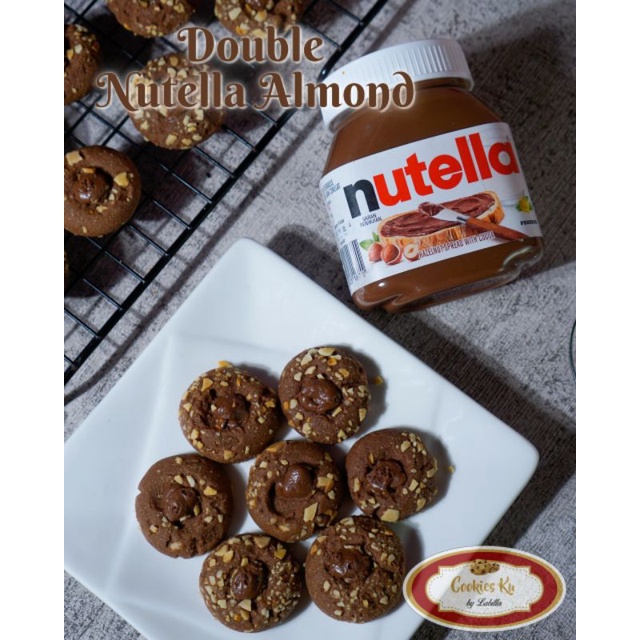 

cookies nutella almond cookies viral renyah enak bergizi