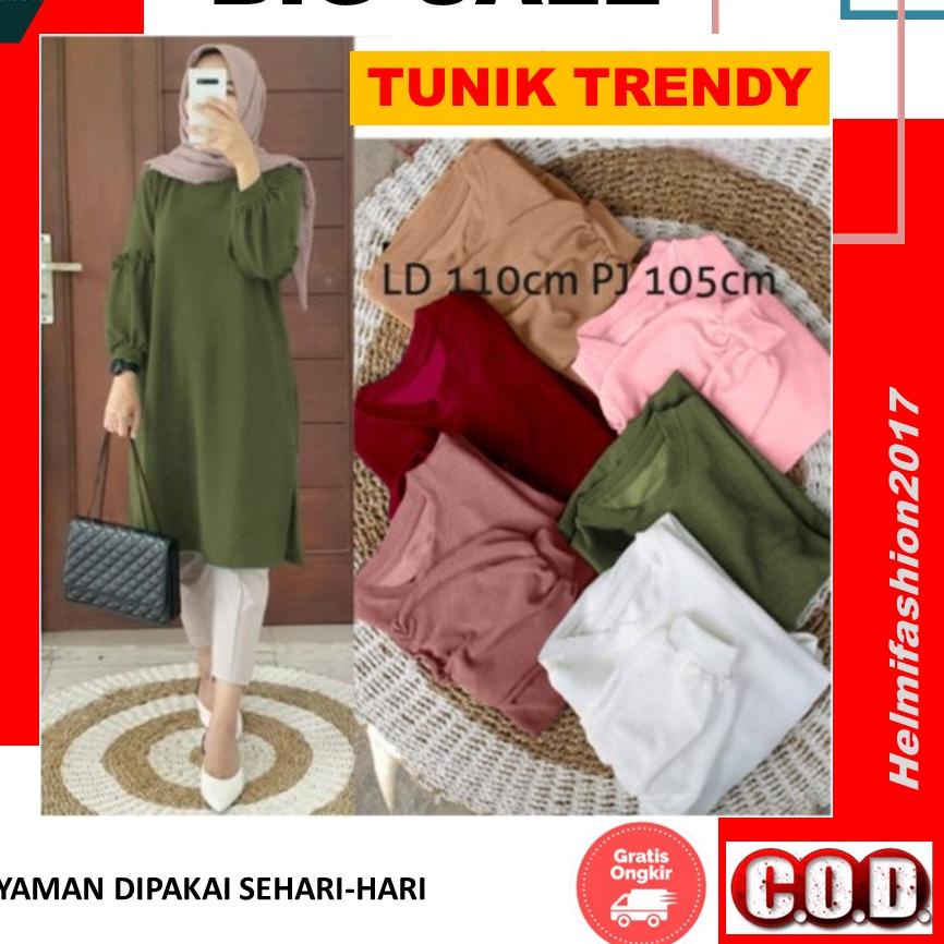 Model Baru Baju tunik wanita 2021 Tunic Import Cewek Lengan Panjang Bahan Kaos Adem Polos Kekinian m