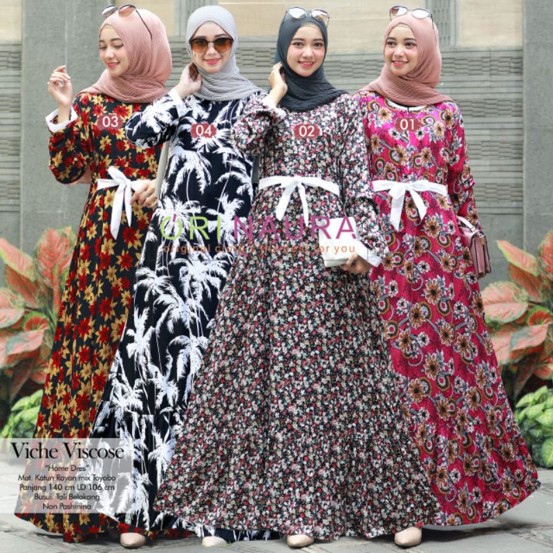VICHE VISCOSE DRESS GAMIS MUSLIM BY ORI NAURA