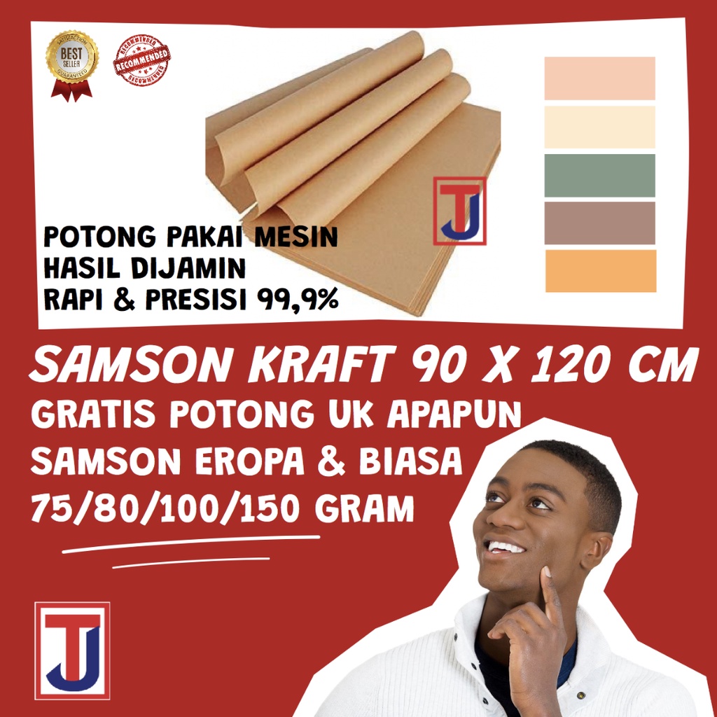 

Kertas Karton Samson Kraft Craft Biasa & Korea 80 / 100 / 120 Gram Ukuran Plano 90x120cm = 16 lembar A4 / 13 lembar F4 / 8 Lembar A3