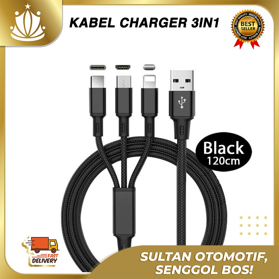 Kabel Charger iPhone Android USB Type C, Thunderbolt, Micro UNIVERSAL