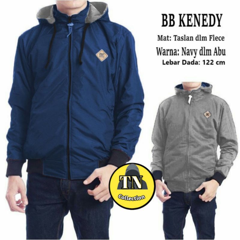 BB KENEDY XXL//JAKET PRIA KEKINIAN//BOLAK BALIK//TASLAN//SOLO JAKET MURAH