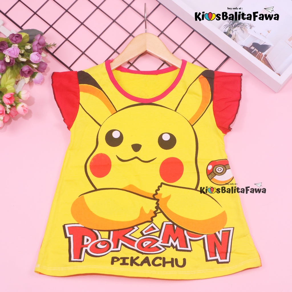 (LEBIH HEMAT ISI 3 PCS) Kaos Gemess 2-4 Tahun / Baju Anak Perempuan Lengan Pendek Karakter Polos Kartun Princess