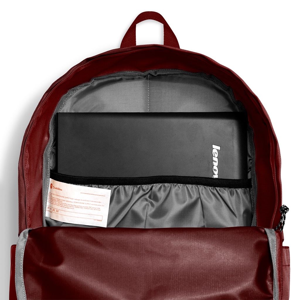 Scratchline Daily Backpack Maroon Tas Ransel Unisex