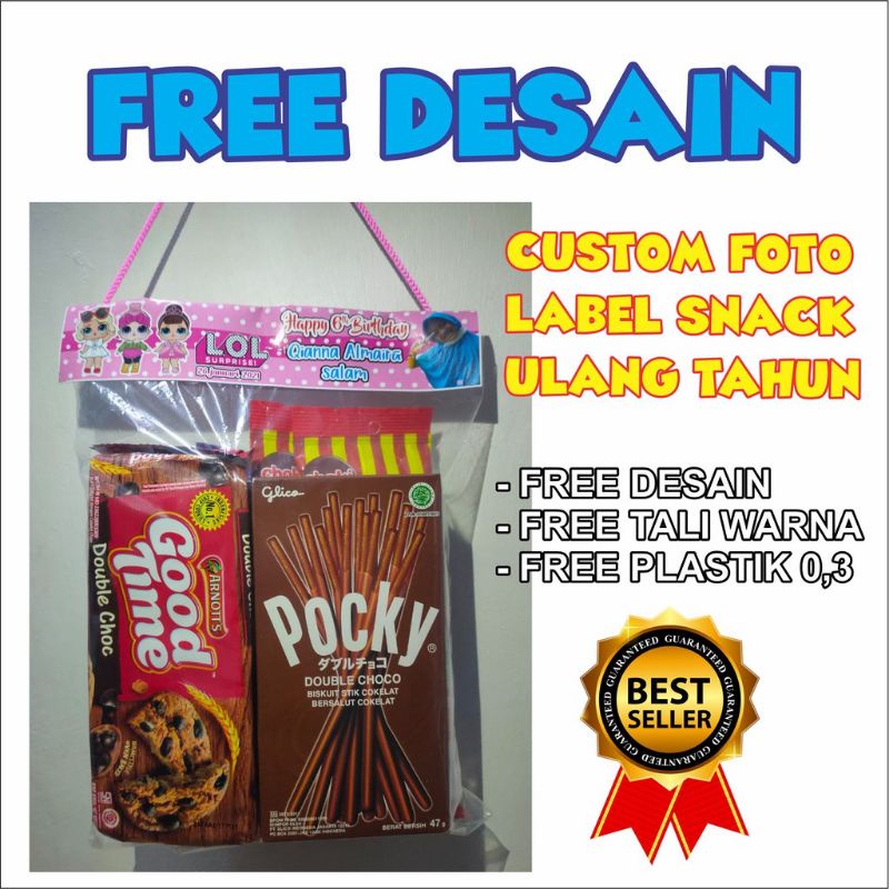 

(Minim order 30pcs) CUSTOM Tas Ultah Label Jajan Snack Plastik Ulang