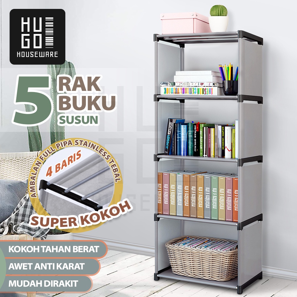 HUGO Rak Buku Serbaguna Rak Minimalis Rak Portable Lemari Buku Tempat Buku