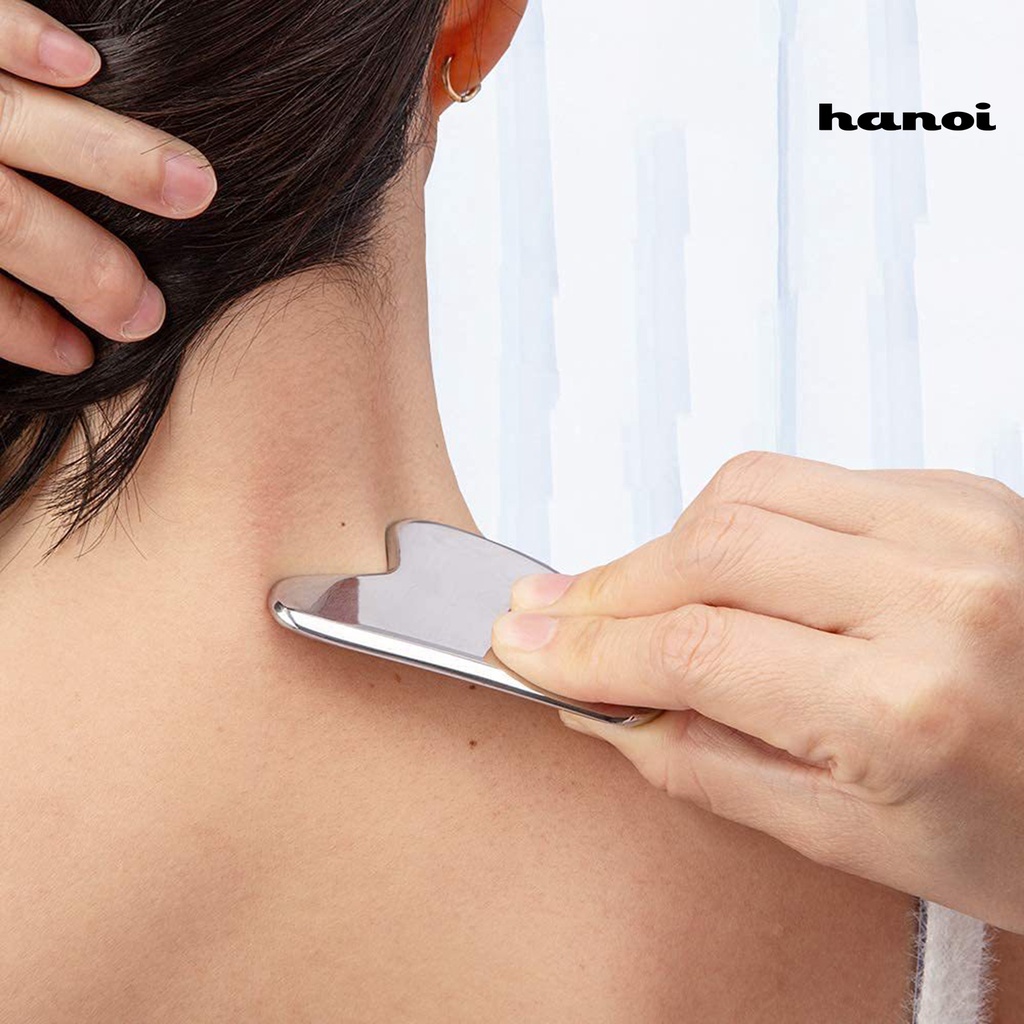 HQTM_Guasha Scraper Heart Shape Wrinkle Removing Skin-Friendly Stainless Steel Skin Massage Relax Guasha Board for Home