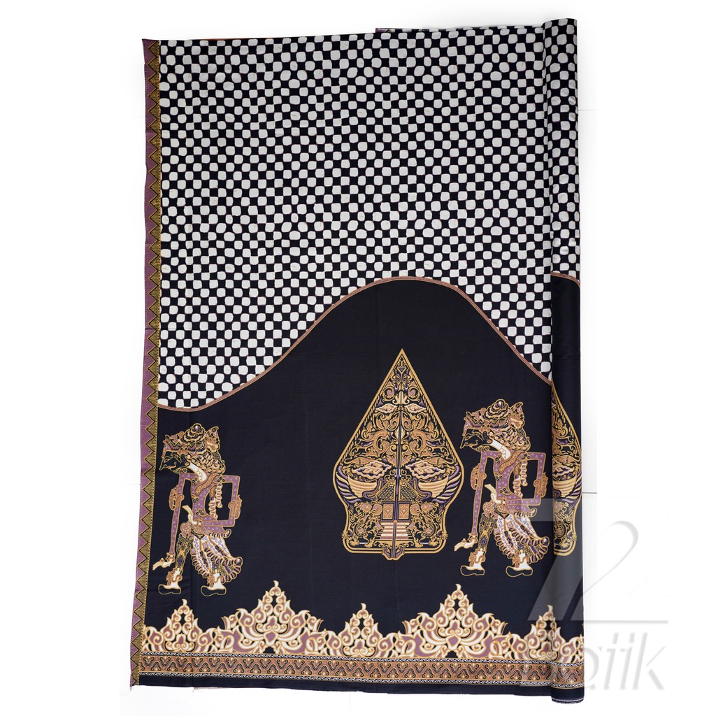 KAIN BATIK KATUN Premium Motif Wayang Warna Hitam Item Black Gold Emas 721720 Cap 72 Jarik Jarit Samping Kebat Panjang Batik Katun Modern Premium Bahan Seragam Batik Pernikahan Kantor Keluarga Murah Kamen Jadi Batik Bali Lembaran