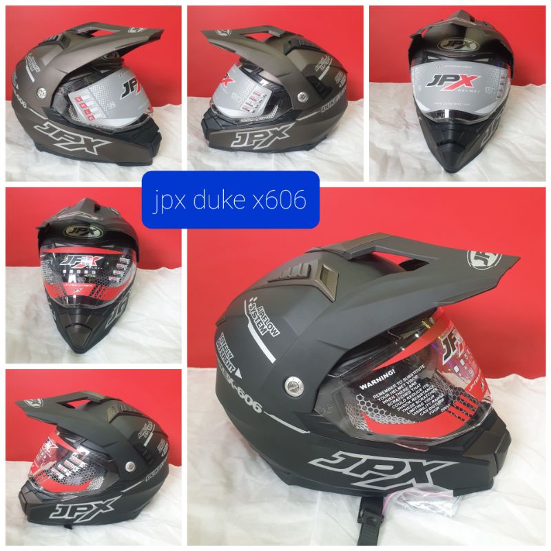 HELM SUPERMOTO JPX DUKE X606 BLACK DOFF( ongkir 2kg tanpa dus )