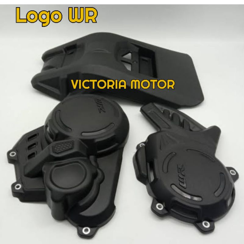 cover tutup engine set yamaha wr 155 - tutup blok mesin wr 155 pnp Hitam/Black WR