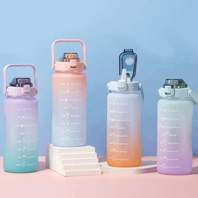 Botol Minum Tritan Quifit Penanda Waktu 2L Handle - Botol Minum 2liter