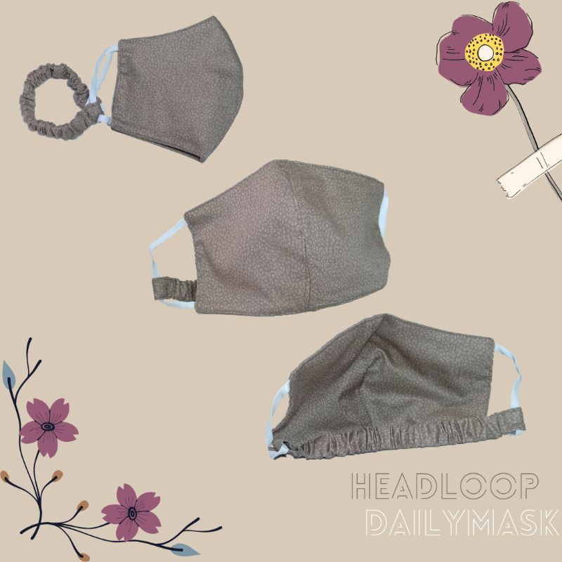 HEADLOOP DAILY MASK / MASKER KAIN 3 PLY HEADLOOP