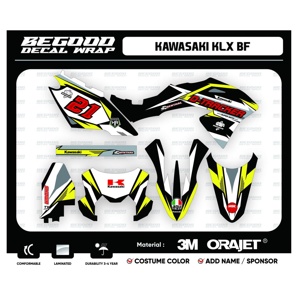 KAWASAKI KLX BF hitam kuning merah