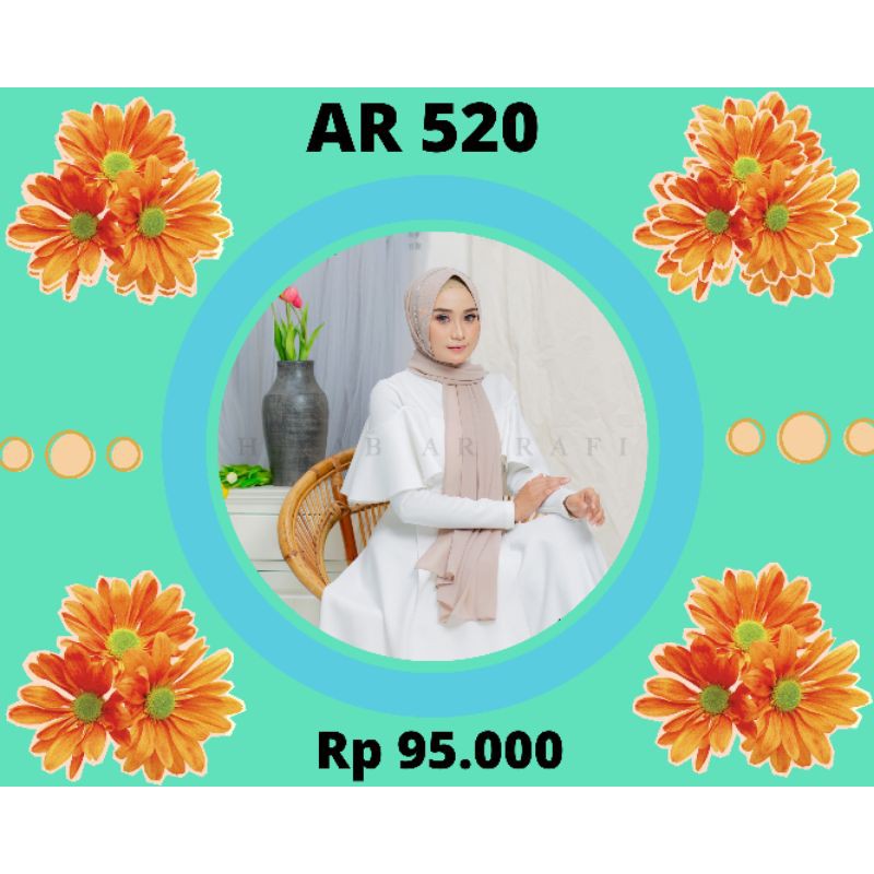 Hijab Jilbab kerudung Pashmina Arrafi AR 520 Terbaru Terlaris Rabbani Zoya Alfasa Elzatta Ellisa ORI