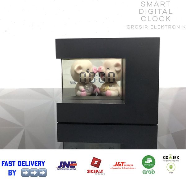 Jam Meja Screen Rotation Timer Digital Desktop Smart Clock KD-1825