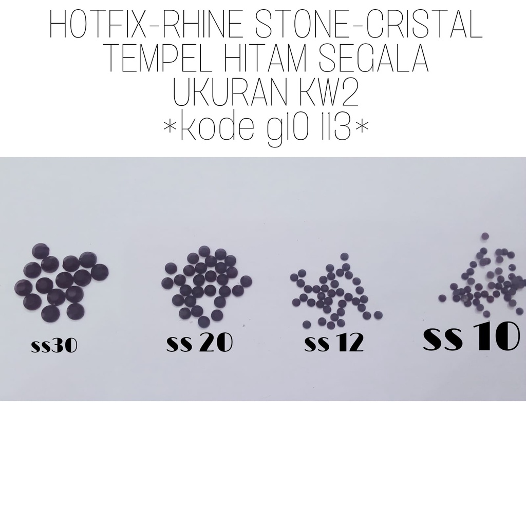 HOTFIX/RHINE STONE KW 2 Swarovski Hitam All Size 100biji *KODE 10 113*