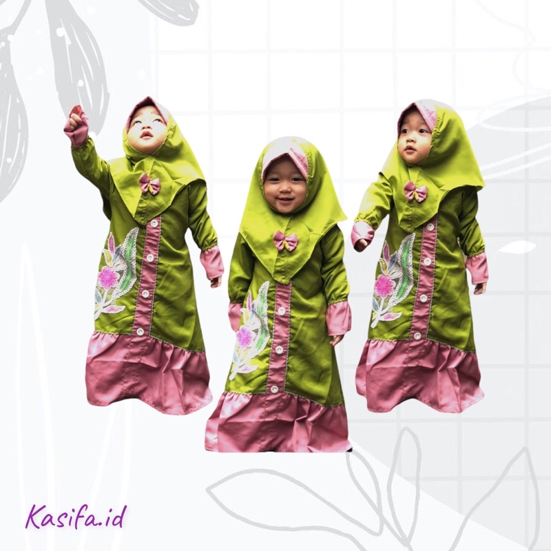 Gamis anak perempuan 1 tahun Baju muslim anak perempuan 1 tahun Pakaian anak perempuan 1 tahun Musli