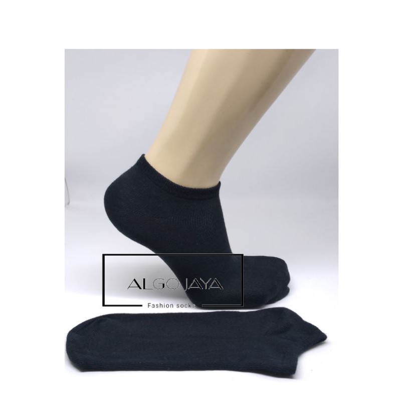 Kaos kaki pendek matakaki warna polos / Ankle socks pria wanita dewasa unisex-Hitam