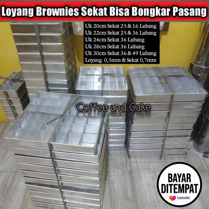 Baking / Loyang Brownies / Loyang Cetakan Kue / Sekat Isi 25 - Skat Aja 20X20