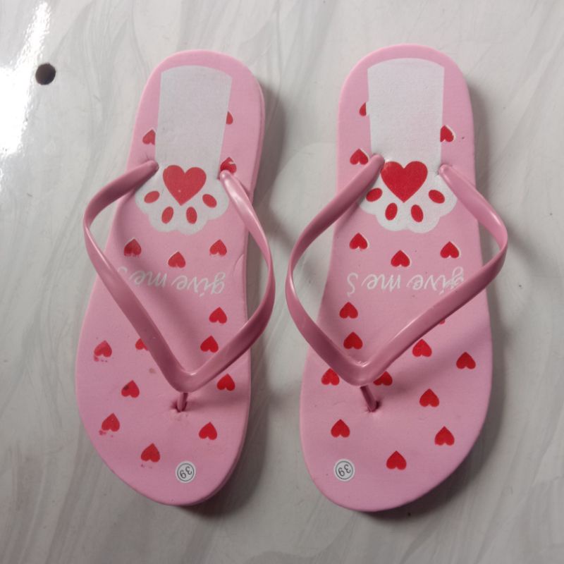 Sandal jepit spon PING, motif kaki kucing / gureme ,sandal murah,sandal cewe