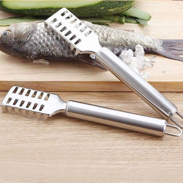 Alat Pembersih Sisik Ikan Stainless Steel / Pengerok Pengeruk Sisik Kulit Ikan Anti Karat Bahan Besi TV-47