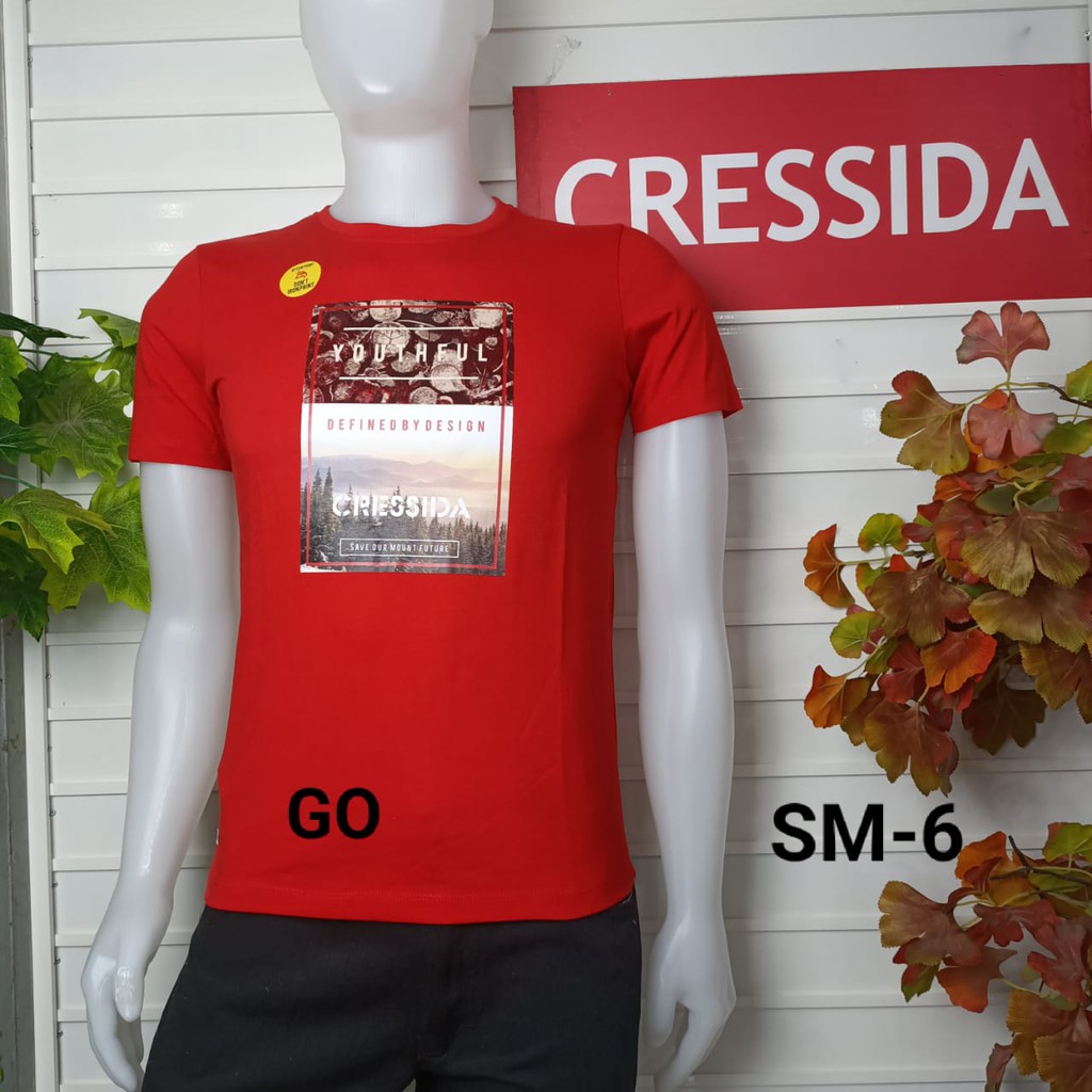 gof M CRESSIDA KAOS (SLIMFIT) Pakaian Pria Atasan Kaos Oblong Casual Santai Original Lengan Pendek