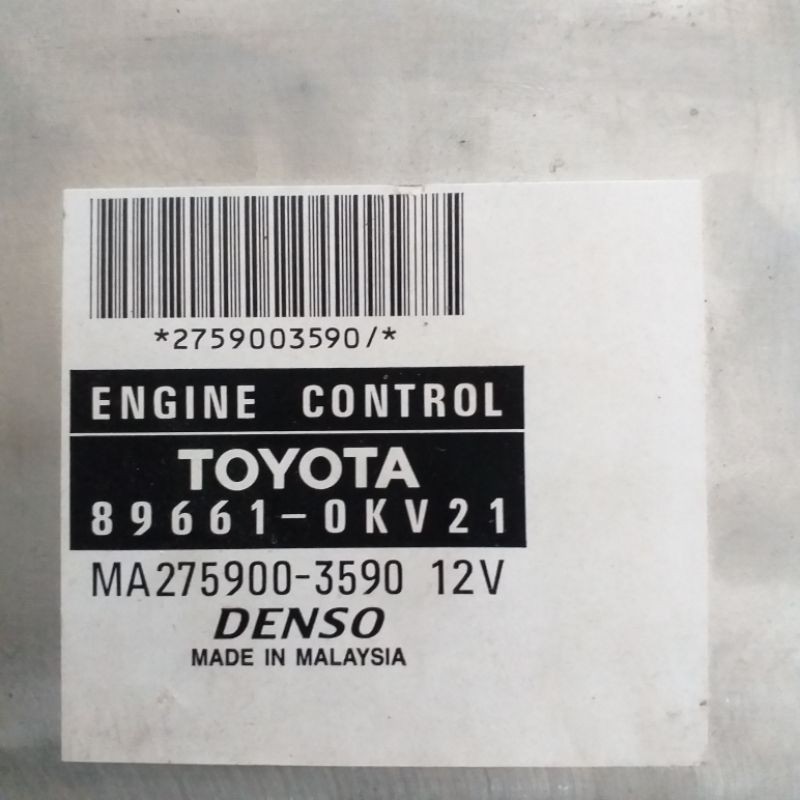 ECU 89661- OKV 21 TOYOTA HILUX, FORTUNER DAN INNOVA DIESEL 2011-2012