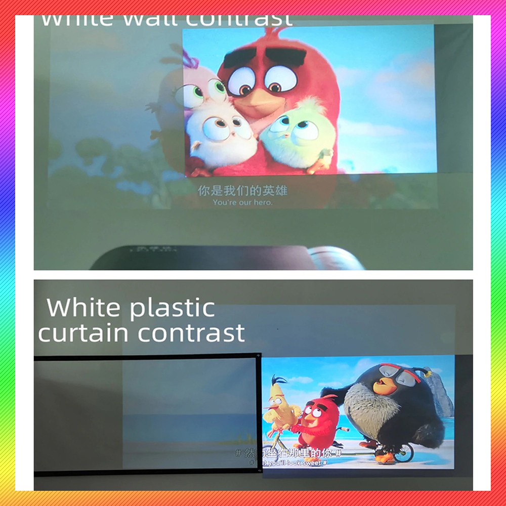 r3w LEJIADA Kain Layar Proyektor Anti-light Ambient Screen Curtain 72 Inch layar Proyektor pembesar 