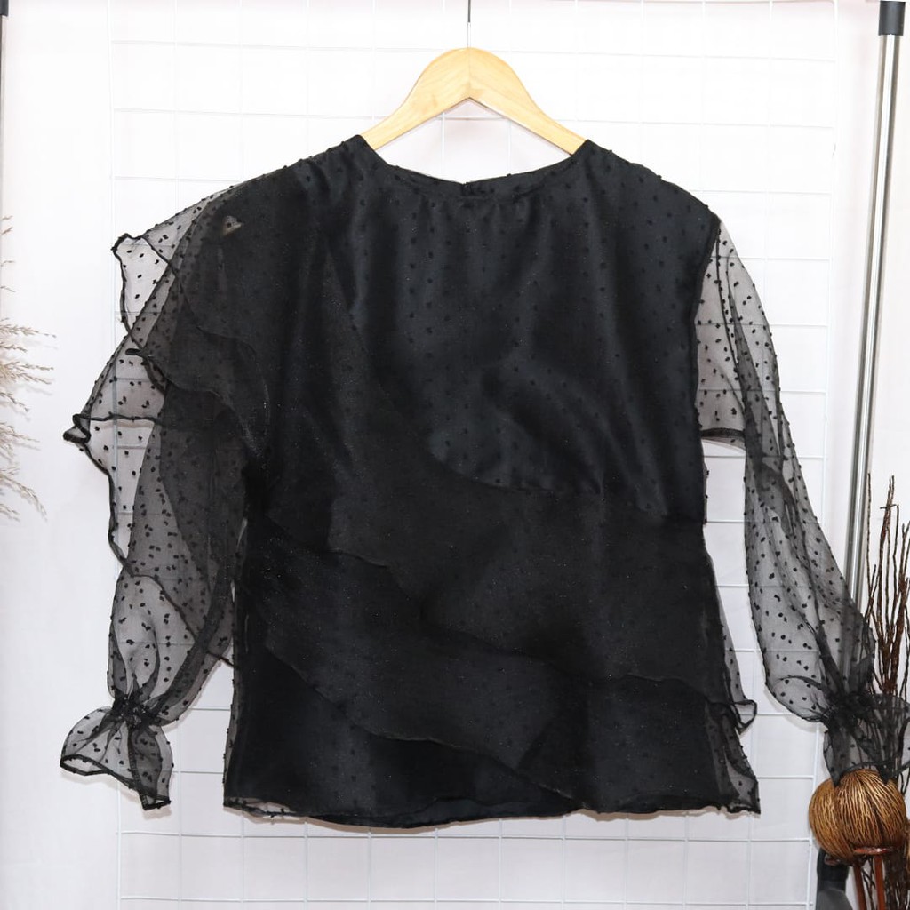 DIMERA TOP - PAKAIAN WANITA - ATASAN WANITA - BAJU BLOUSE - BAJU KEKINIAN