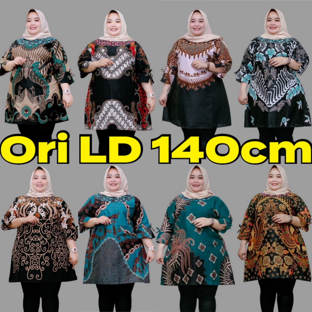 Baju Tunik Couple Batik Jumbo Ld 140 Halus Motif Terbaru