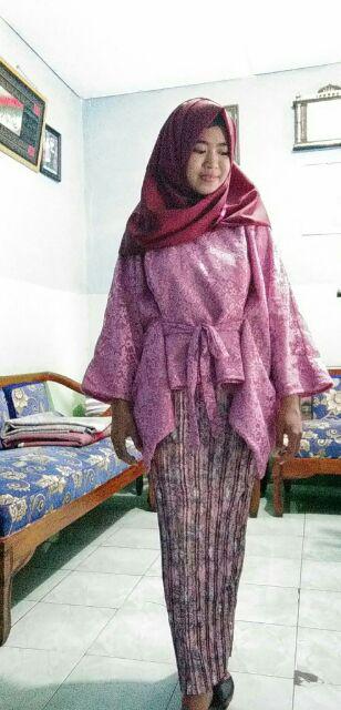 Couple Batwing Tali Brukat Dusty Pink