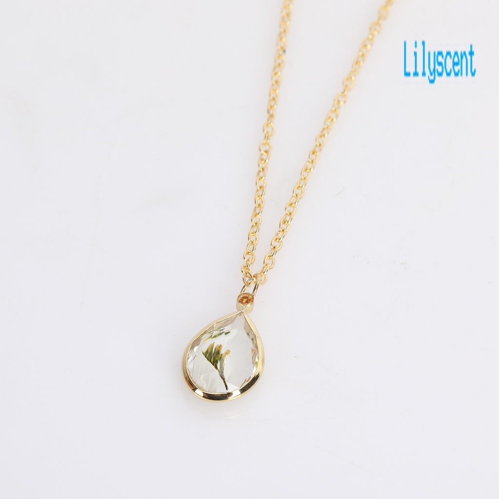 Kalung Liontin Bentuk Tetesan Air Daun Pohon Natal Dapat Disesuaikan Untuk Wanita