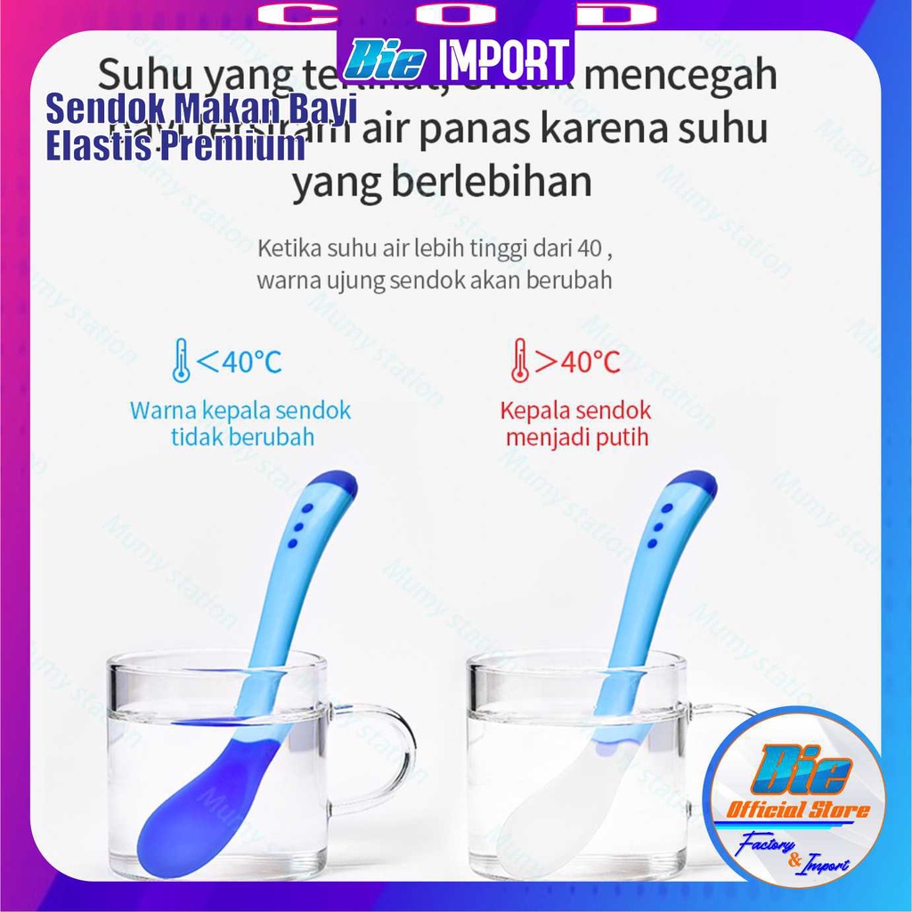 Sendok Makan Bayi Silikon + Indikator Suhu Premium Impor Best Seller